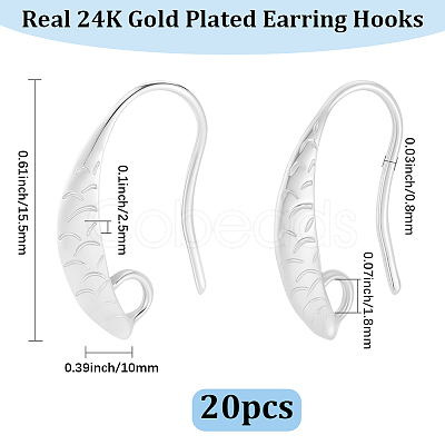 10 Pairs Brass Earring Hooks KK-BBC0027-77A-1