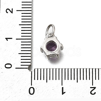 Brass Pave Cubic Zirconia Pendants KK-V002-23P-05-1