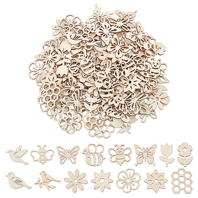 150Pcs Unfinished Wood Cutouts DIY-GO0002-73-1