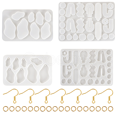 2Pcs 2 Style Twist Geometric Pendant Silicone Molds DIY-TA0005-56-1