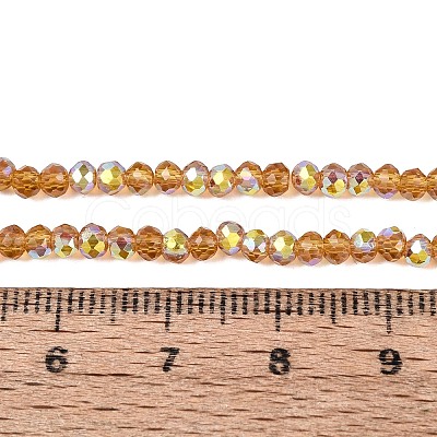 AB Color Plated Transparent Glass Rondelle Beads Strands EGLA-T029-2mm-10L-1