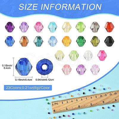 138g 23Colors Transparent Acrylic Beads TACR-FS0001-69-1