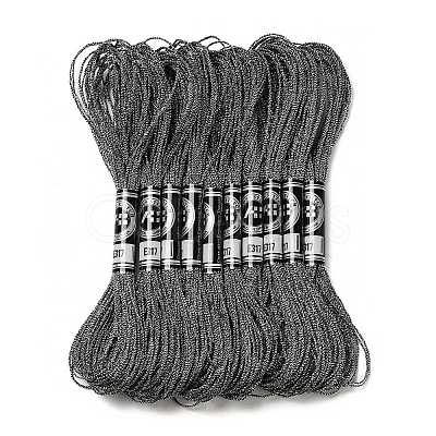 10 Skeins 12-Ply Metallic Polyester Embroidery Floss OCOR-Q057-A09-1
