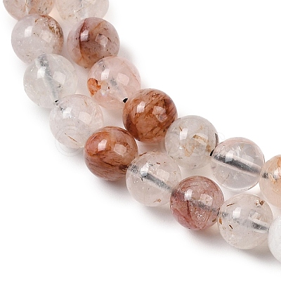 Natural Black Gold Rutilated Quartz Beads Strands G-P596-6mm-02-1