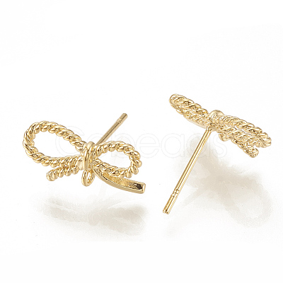 Brass Stud Earrings X-KK-S341-86-1