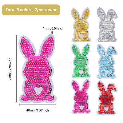 12Pcs 6 Colors Handicraft Beading Felt Appliques PATC-CA0001-25-1