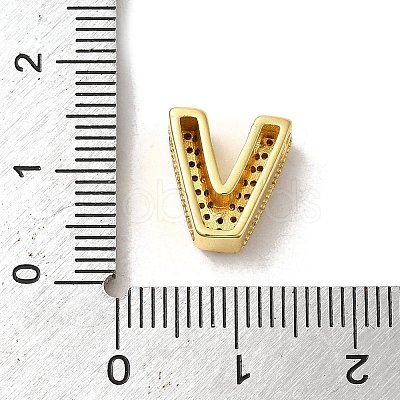 Brass Micro Pave Clear Cubic Zirconia Charms ZIRC-C009-01G-V-1