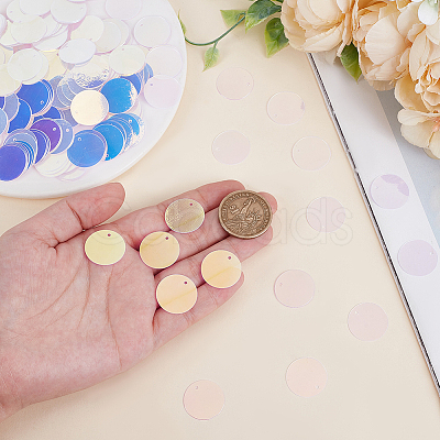 Iridescent PVC Paillette/Sequins Pendants PVC-GO0001-02B-1