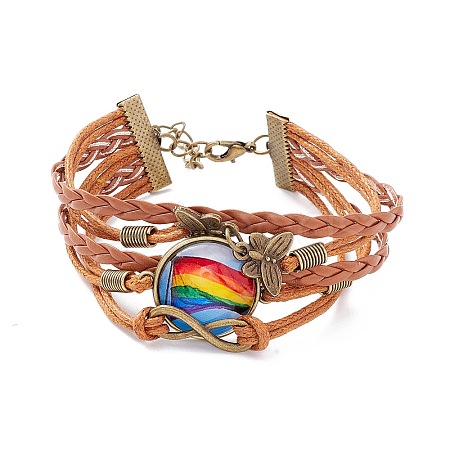 Rainbow Pride Bracelet LS-BJEW-F426-01C-1