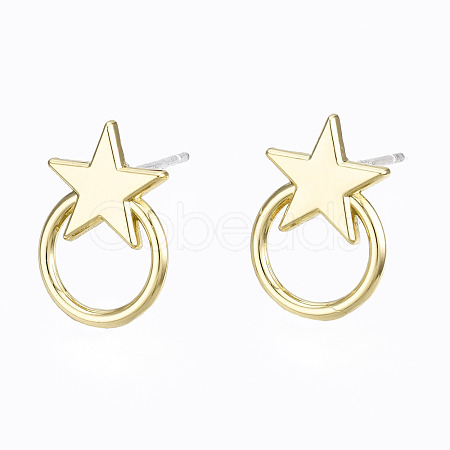 Alloy Stud Earring Findings PALLOY-T064-72LG-RS-1