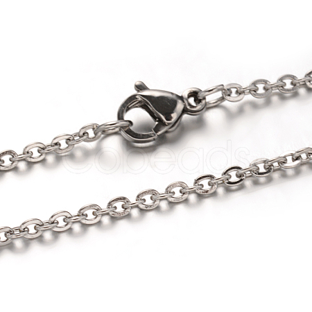 Tarnish Resistant 304 Stainless Steel Cable Chain Necklaces NJEW-M151-24P-1