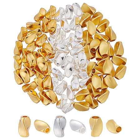 90Pcs 3 Styles Brass Twist Beads KK-ME0003-59-1