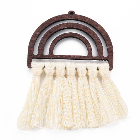 Polycotton(Polyester Cotton) Tassel Big Pendants X-FIND-T052-14D-1