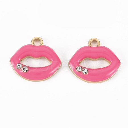 Golden Plated Alloy Enamel Pendants ENAM-T009-91B-RS-1