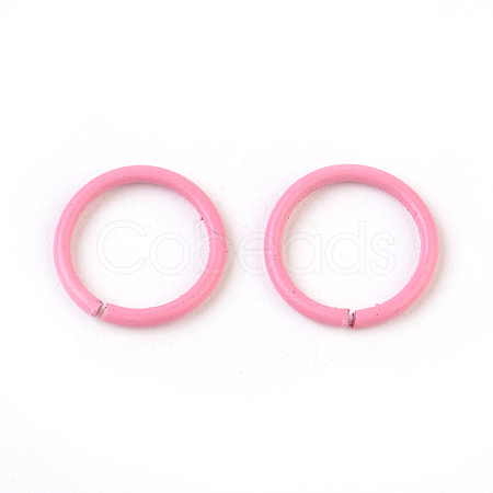 Spray Painted Iron Open Jump Rings X-IFIN-F149-B11-1