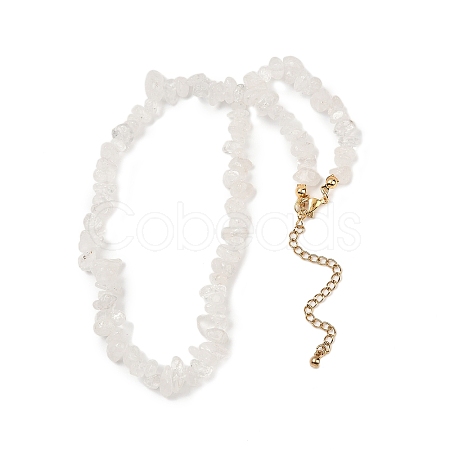 Natural Quartz Crystal Chips Beaded Necklace NJEW-FZ00004-01-1