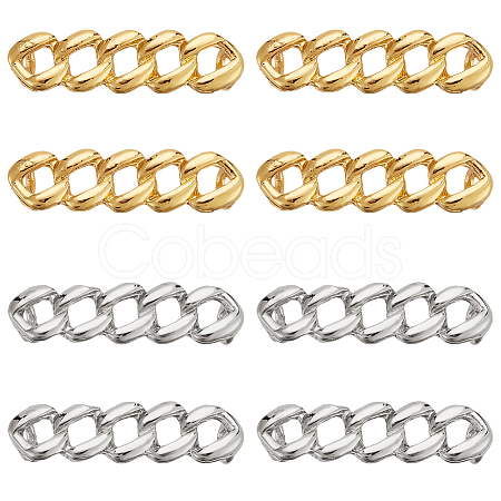 8Pcs 2 Colors Alloy Curb Chain Shoe Decorations FIND-HY0003-97-1