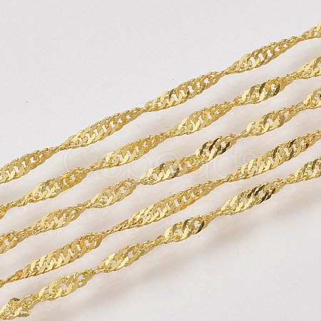 Soldered Brass Covered Iron Singapore Chains CH-S125-06A-G-1