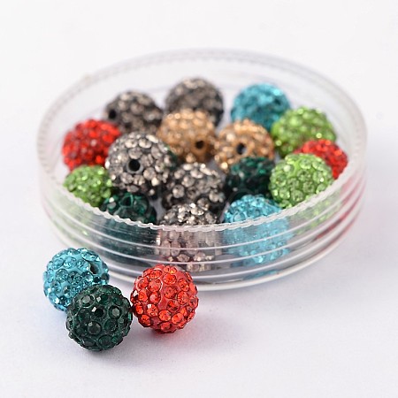 Grade A Rhinestone Pave Disco Ball Beads RB-Q101-M-1