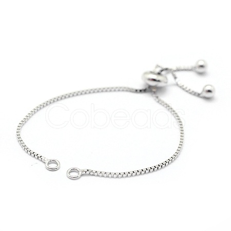 Anti-Tarnish Rhodium Plated 925 Sterling Silver Chain Bracelet Making MAK-L016-001P-1