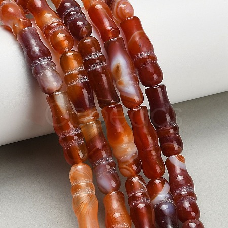 Natural Banded Agate Beads Strands G-Z144-A01-01A-1