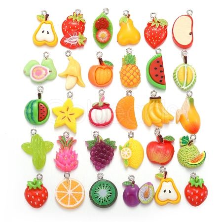 Resin Fruit Pendants PW-WGB3762-01-1