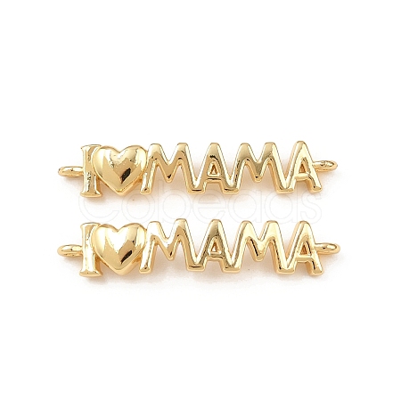 Mother's Day Brass Connector Charms KK-F919-33G-1