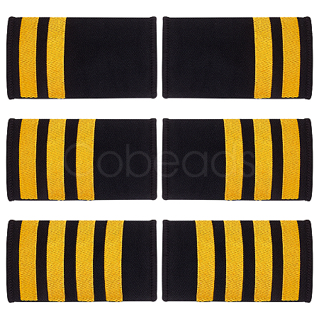 3 Pairs 3 Styles Rectangle Polyester Pilot Epaulettes FIND-GA0003-90A-1