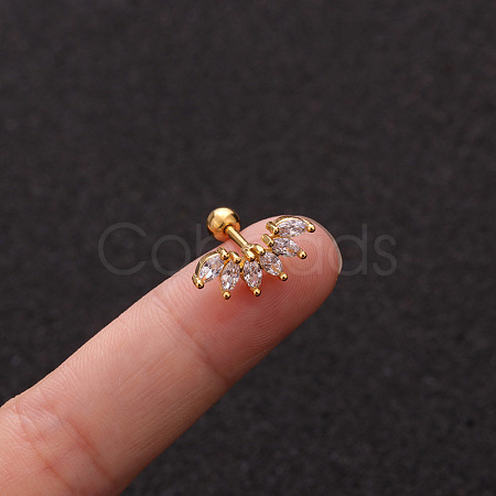 Brass Micro Pave Clear Cubic Zirconia Cartilage Earrings for Women WGD0011-18-1