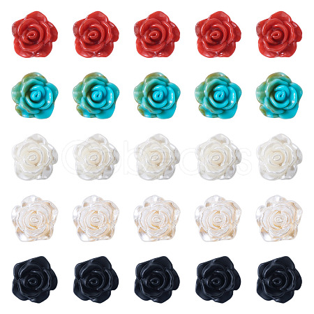 40Pcs 5 Colors 1-Hole Plastic Buttons FIND-TA0008-23-1