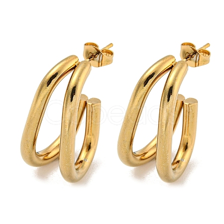 PVD Vacuum Plating 202 Stainless Steel Hoop Earring EJEW-H003-17G-1