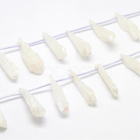 Electroplated Natural Quartz Crystal Beads Strands G-G890-A-01-1