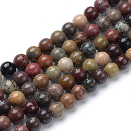 Natural River Stone Beads Strands X-G-R412-24-8mm-1