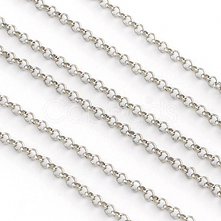 Tarnish Resistant 201 Stainless Steel Unwelded Rolo Chains CHS-R008-16-1