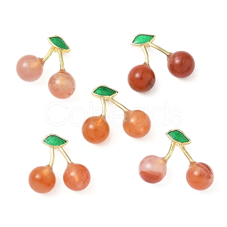 Natural Agate Fruit Pendants KK-B140-01G-1