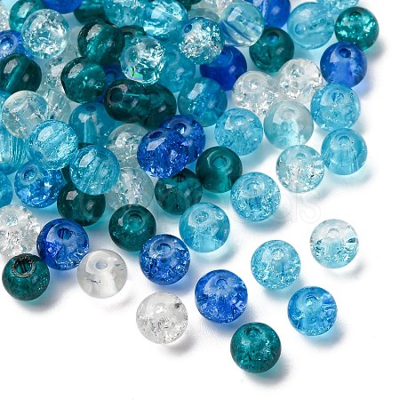 Baking Paint Crackle Glass Beads DGLA-X0006-6mm-11-1