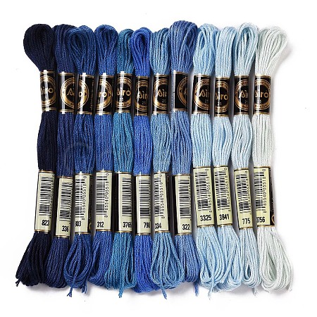 12 Skeins 12 Colors 6-Ply Polyester Embroidery Floss OCOR-M009-01B-05-1