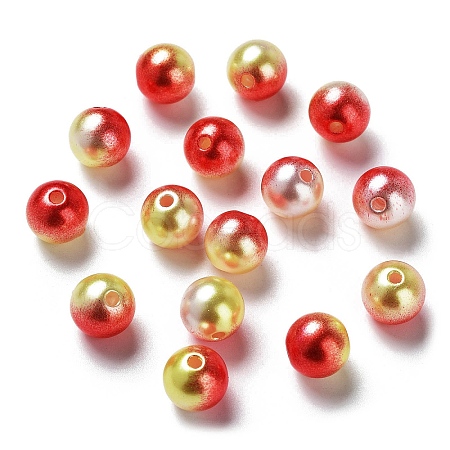 Rainbow ABS Plastic Imitation Pearl Beads OACR-Q174-4mm-15-1