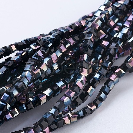Electroplate Glass Beads Strands EGLA-F121-HP-A03-1
