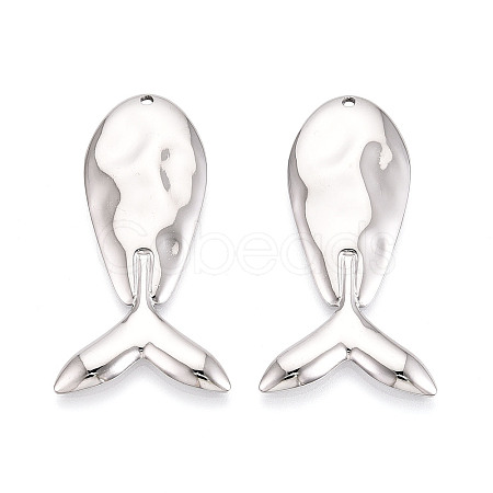 304 Stainless Steel Whale Big Pendants STAS-T069-16P-1