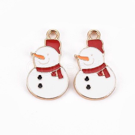 Golden Plated Alloy Enamel Pendants X-ENAM-T009-92-RS-1