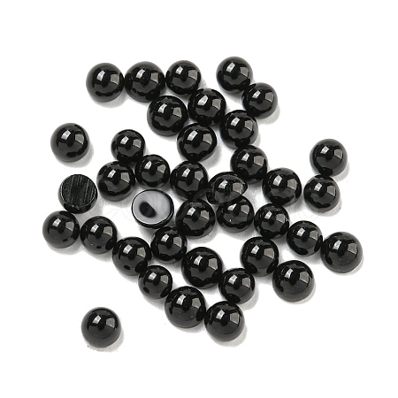 Natural Black Stone Cabochons G-Q173-01A-17-1