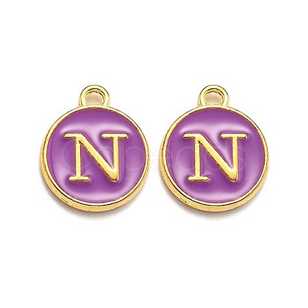 Golden Plated Alloy Enamel Charms LS-ENAM-Q437-12N-1