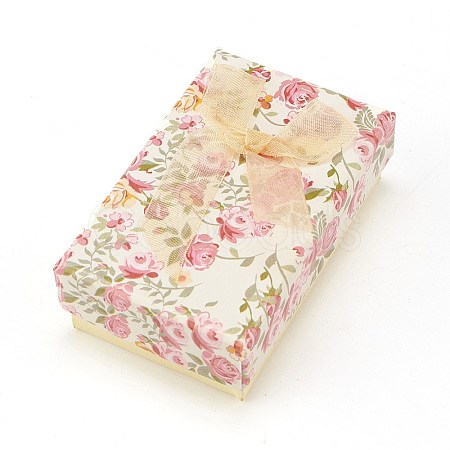 Flower Pattern Cardboard Jewelry Packaging Box X1-CBOX-L007-003C-1