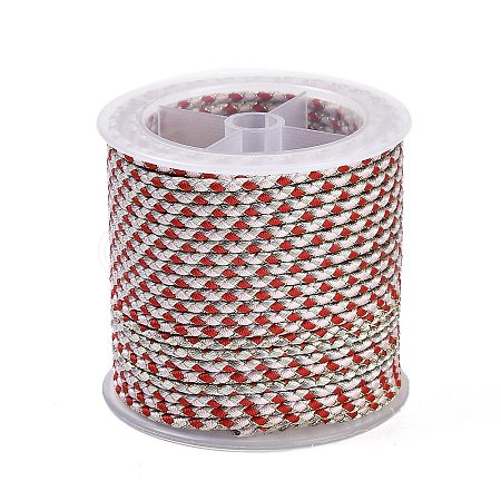 11M Polyester Braided Cord with Cotton Core & Metallic Thread OCOR-Z006-01-34-1