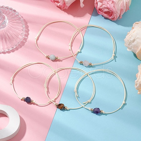 Natural Gemstone Braided Bead Bracelets for Women BJEW-JB11355-1