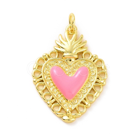 Rack Plating Brass Enamel Pendants KK-C008-15G-02-1