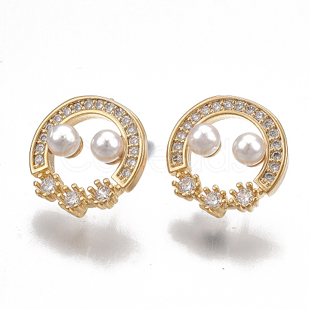 Brass Stud Earring Findings KK-T038-480G-1