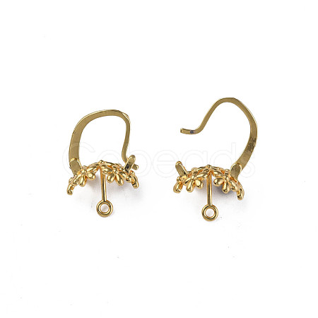 Brass Hoop Earring Findings with Latch Back Closure KK-N233-375-1