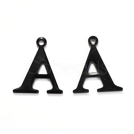 304 Stainless Steel Alphabet Charms STAS-H122-A-EB-1